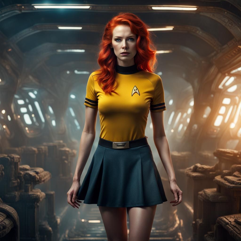 Redhead in Star Trek Shirt: Digital Matte Painting