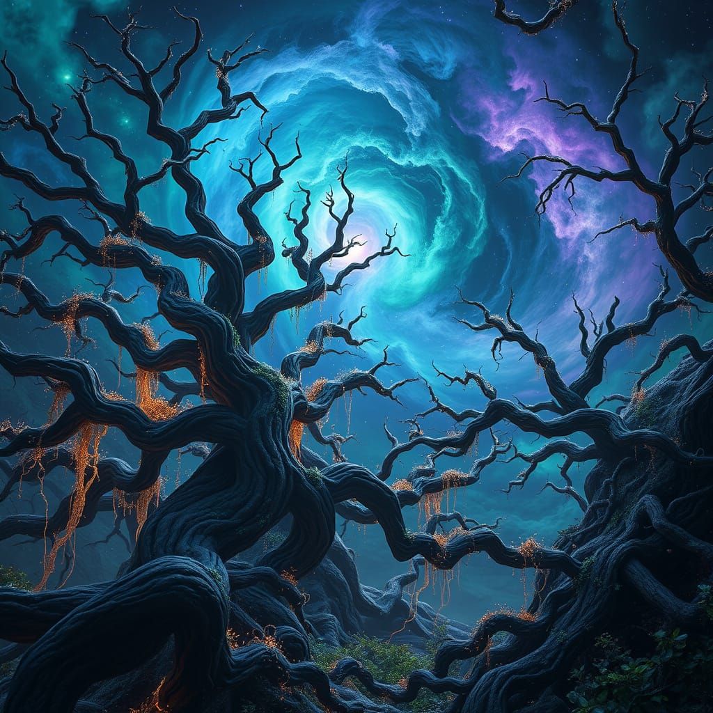 Ethereal Realm Unfolds in Vibrant, Dreamlike Detail