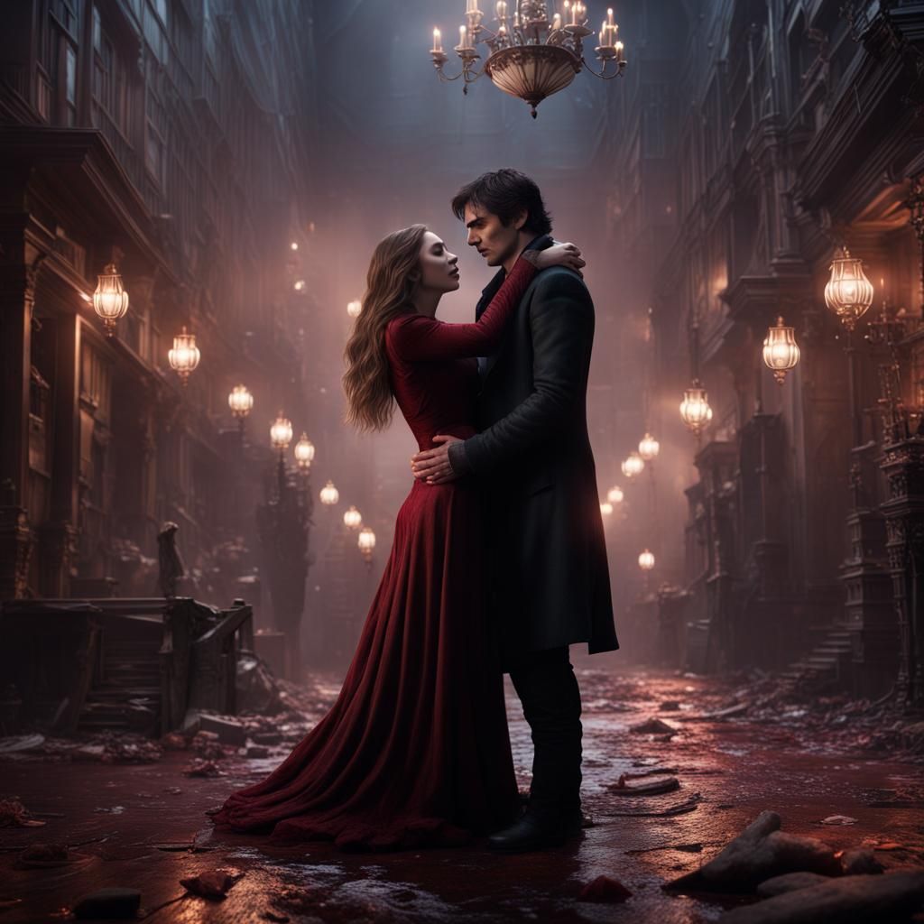 Wanda and Damon Embrace in Mystic Falls