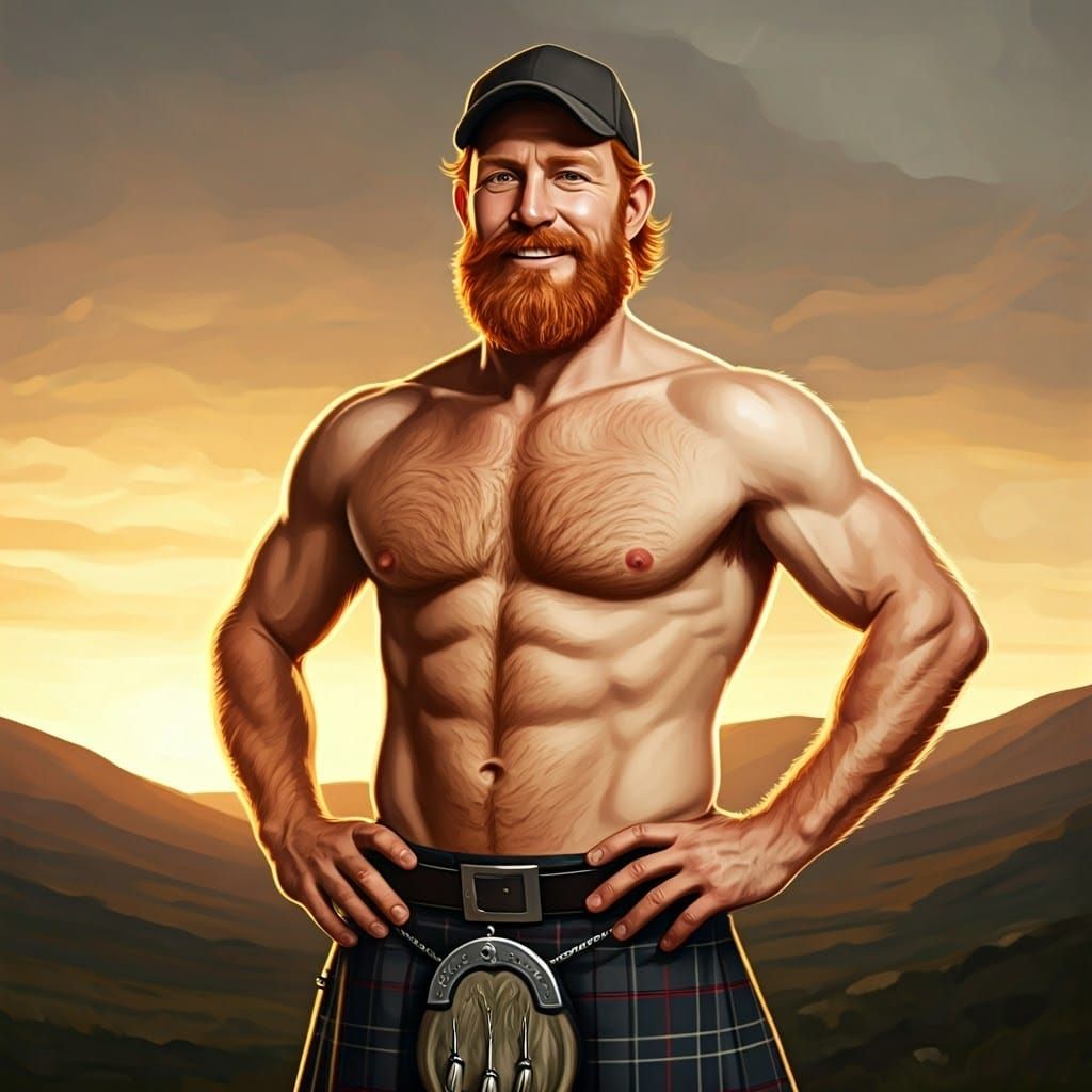 Scottish Gentleman in Traditional Kilt with Modern Twist