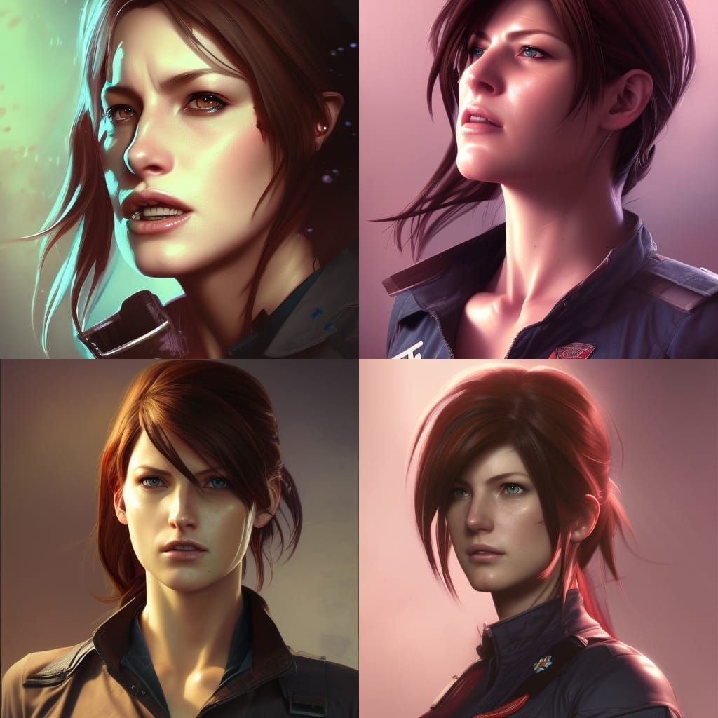 Claire Redfield and Jill Valentine Fusion Portrait