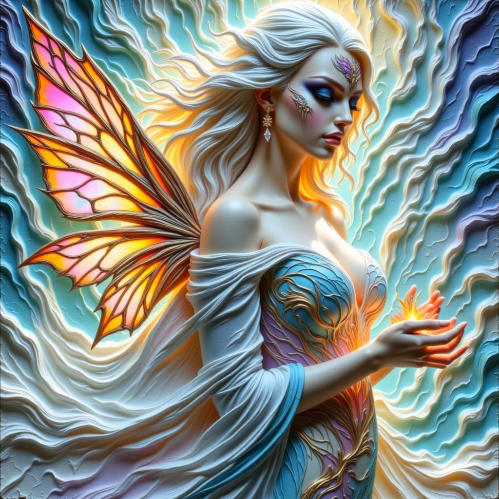 Ethereal Fairy Radiates Otherworldly Essence in Shimmering A...