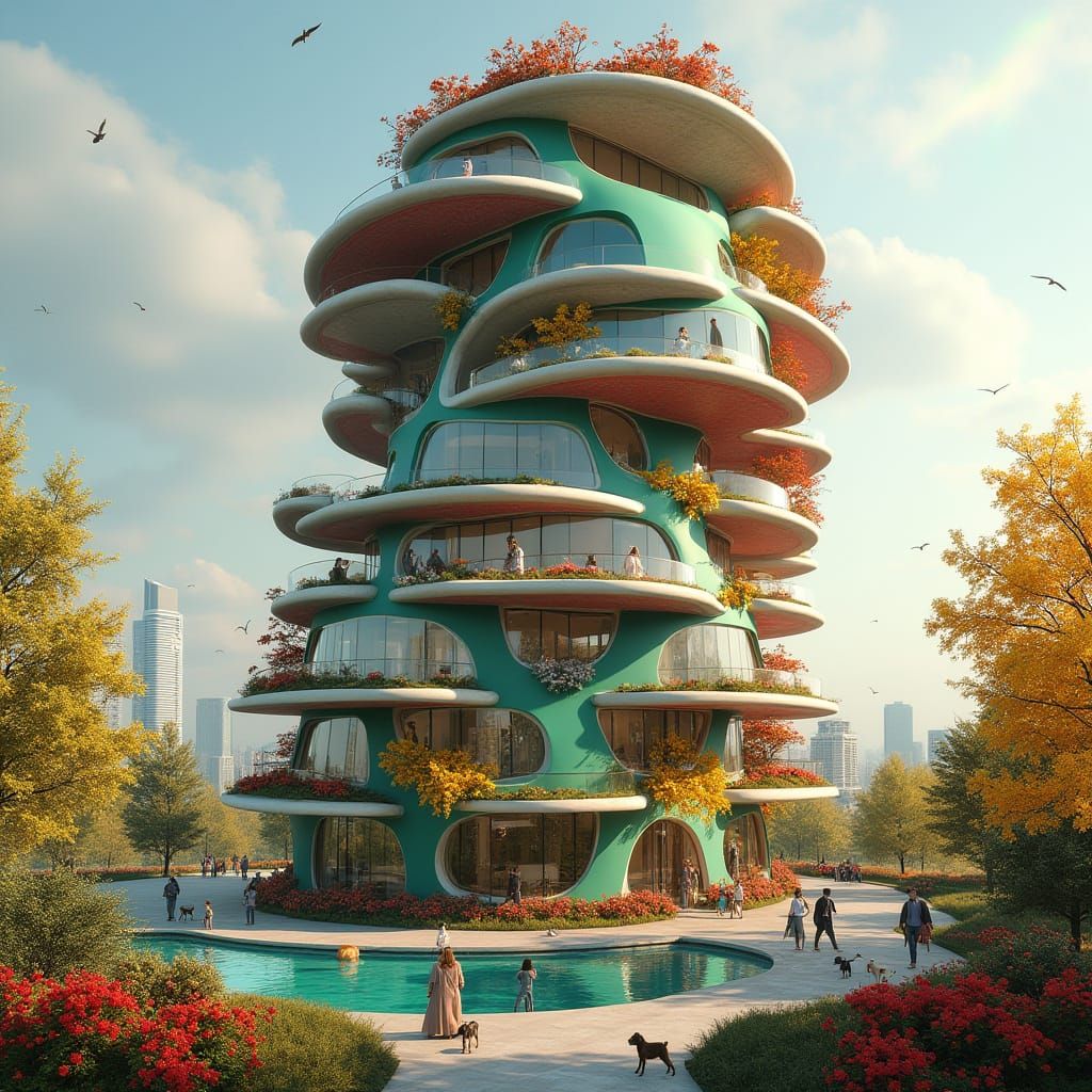 Surreal Flower-Shaped Skyscraper Unites Nature and Innovatio...