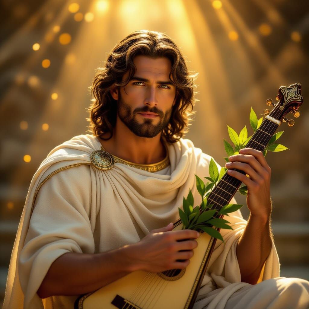 Apollo Bathed in Divine Sunlight, Holding Laurel and Lyre