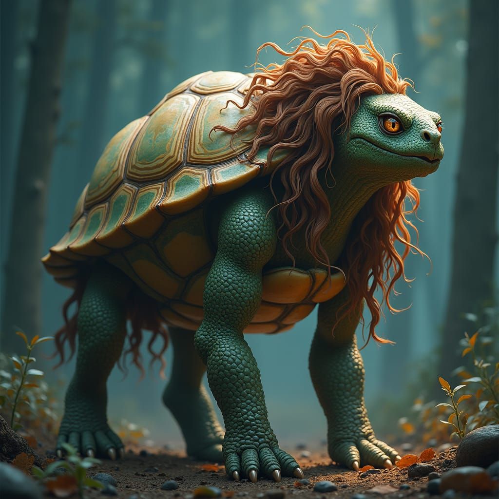 Majestic Tortle-Centaur Hybrid Fantasy Art