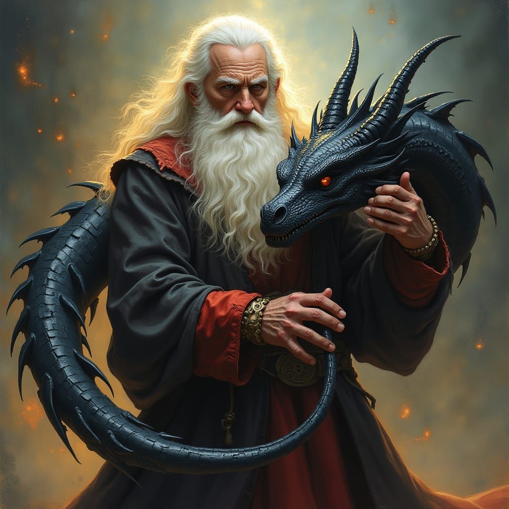 Mystical Wizard Channels Dragon's Inner Light