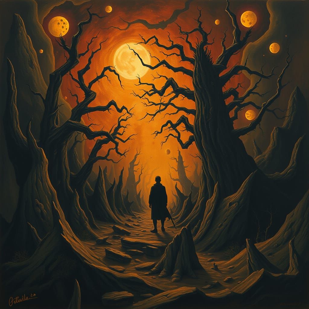 Dream Nightmare in Regionalist Surrealist Style