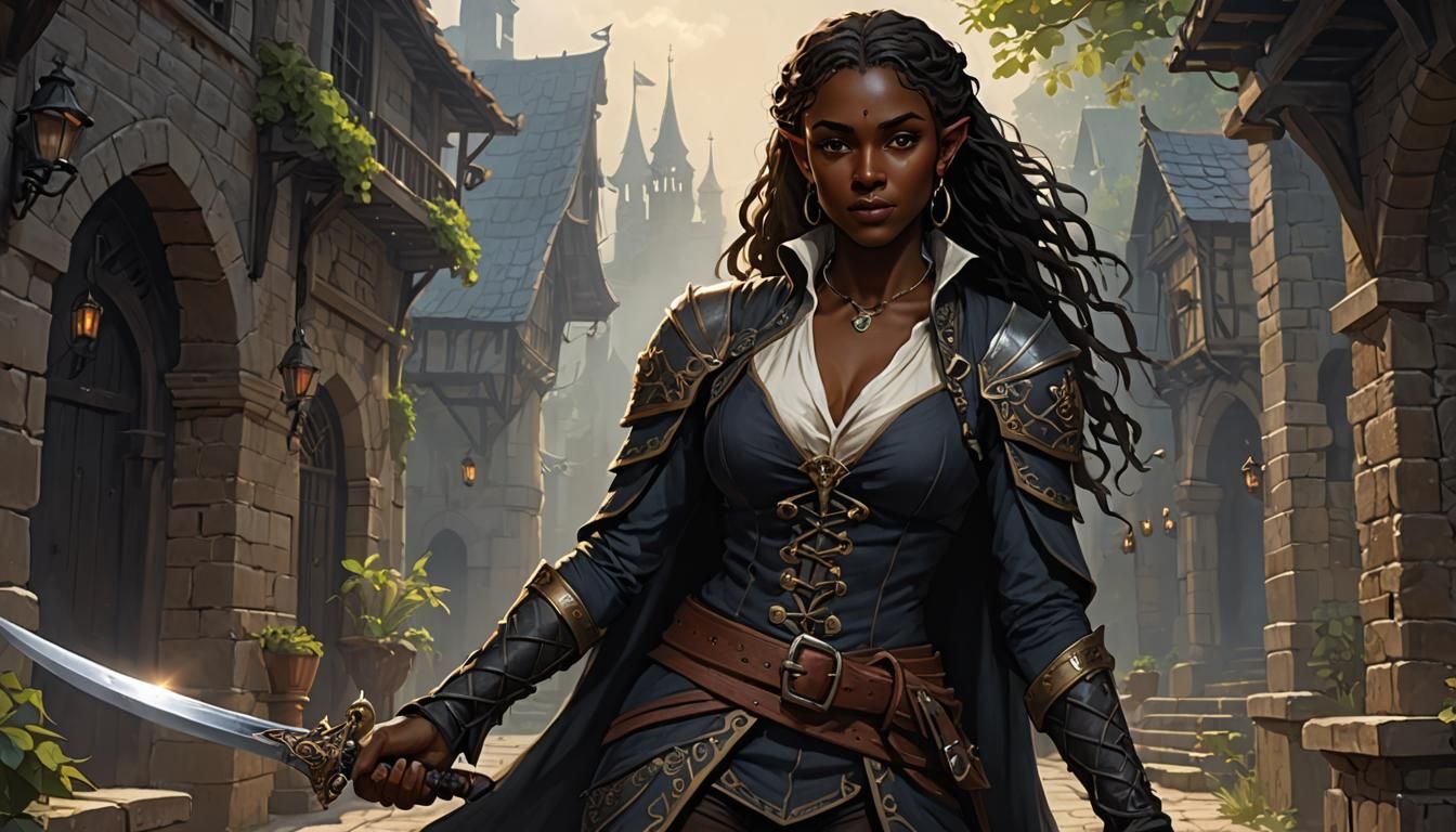 Half-Elf Con Artist: Swashbuckling Charisma in Shadow