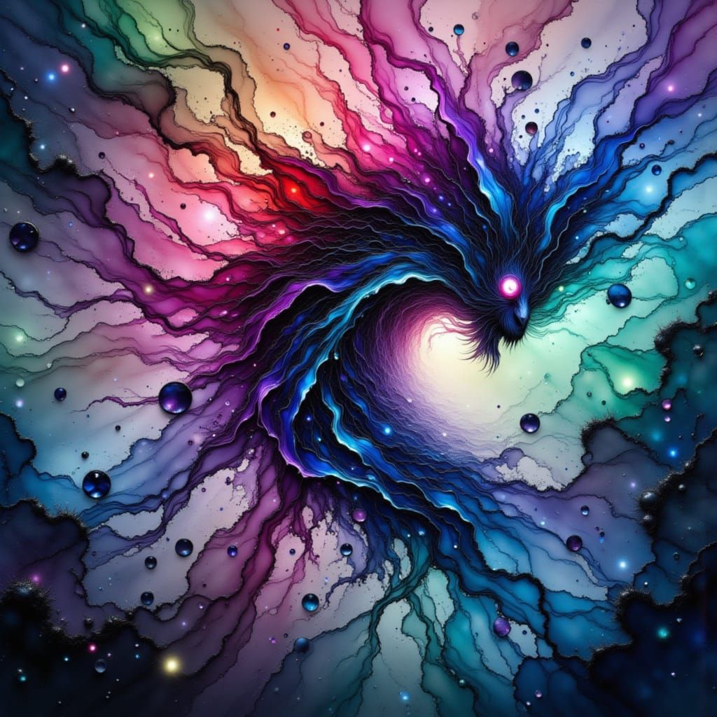 Alcohol Ink Abstract in Deep Color