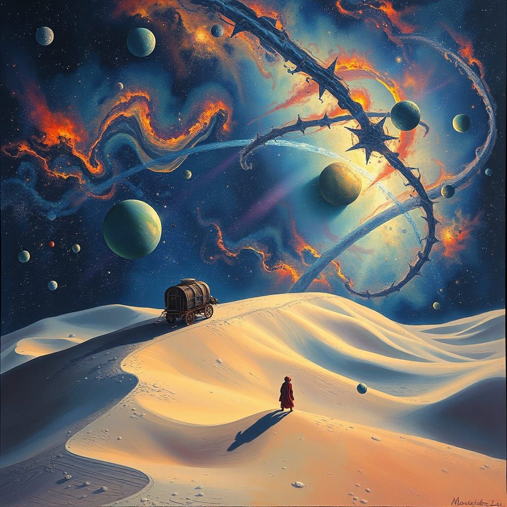 Celestial Caravan Journey Through Starry Expanse