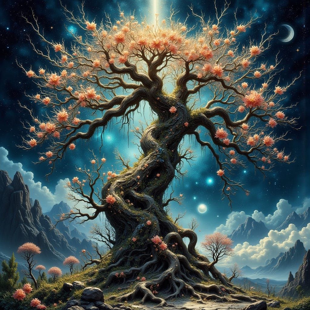 Ancient Tree in Celestial Harmony