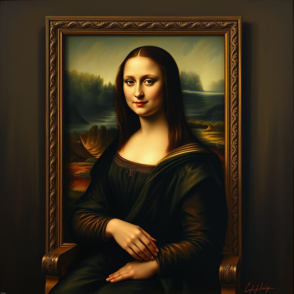 Mona Lisa in Coco Chanel Dress, Renaissance Painting