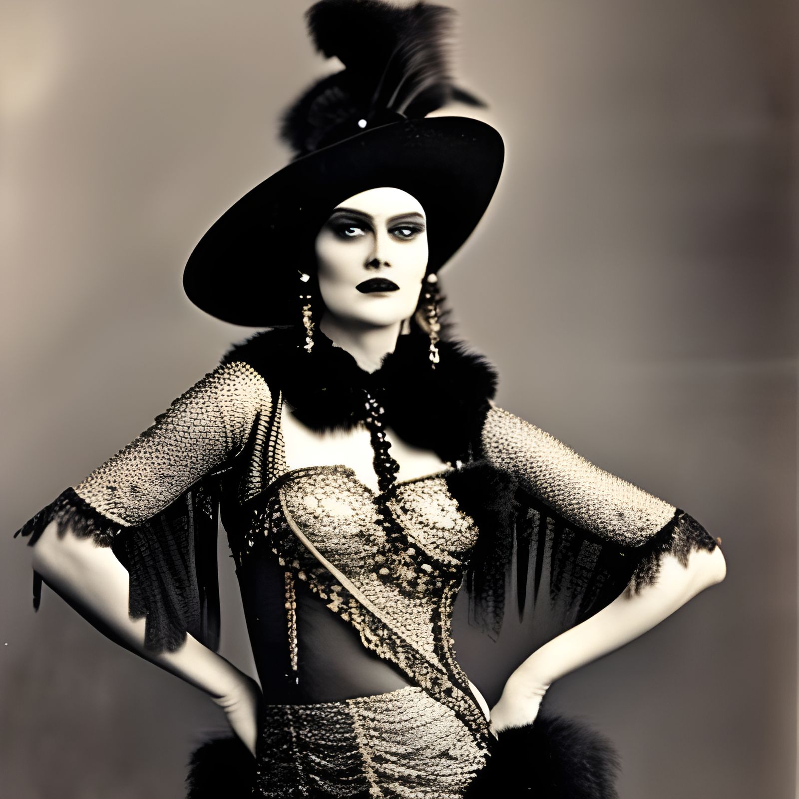 Theda Bara: Goth Icon in Edwardian Sepia Photograph
