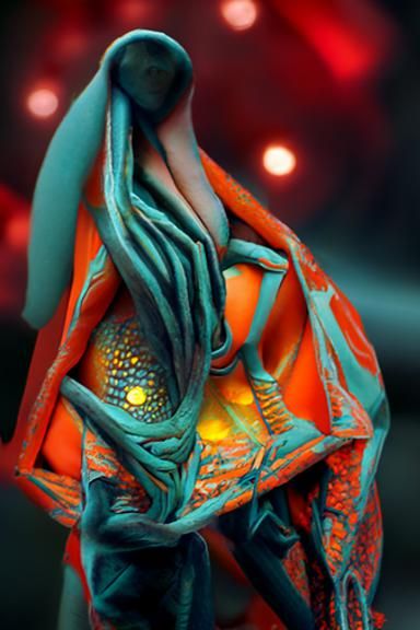 Girl in Bio Scarf in Steampunk Style