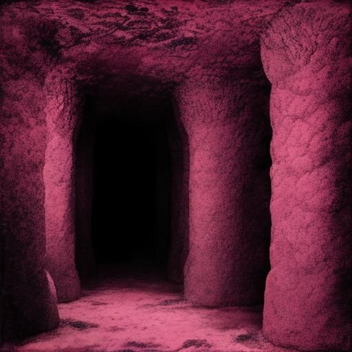 Monochromatic Cerise Caverns Landscape