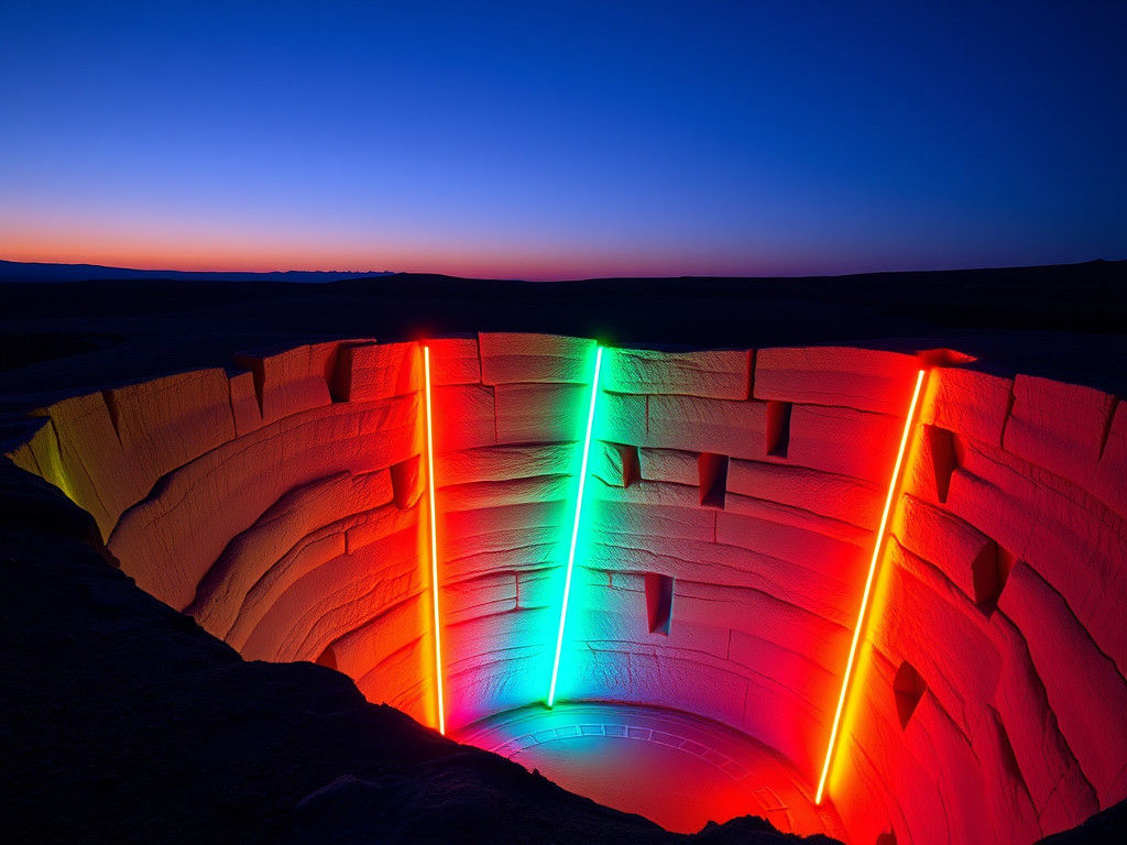 Roden Crater in Neon Architectural Style