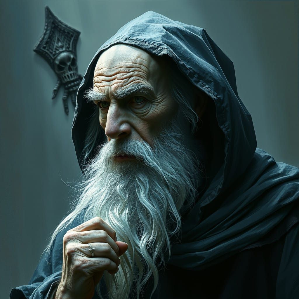 Sir Patrick Stewart as Gandalf in Dark Fantasy Art