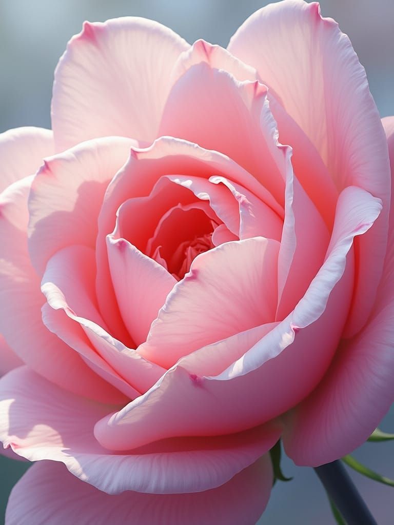 Pink Flower in Watercolor Impressionist Style