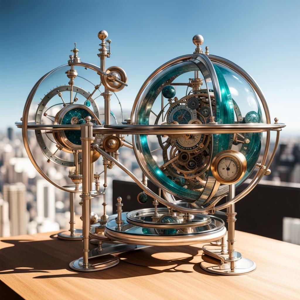 Gaudí-Style Steampunk Orrery Time Machine