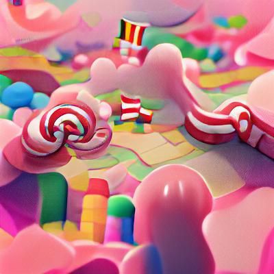 Colorful Candyland Dreamscape Illustration
