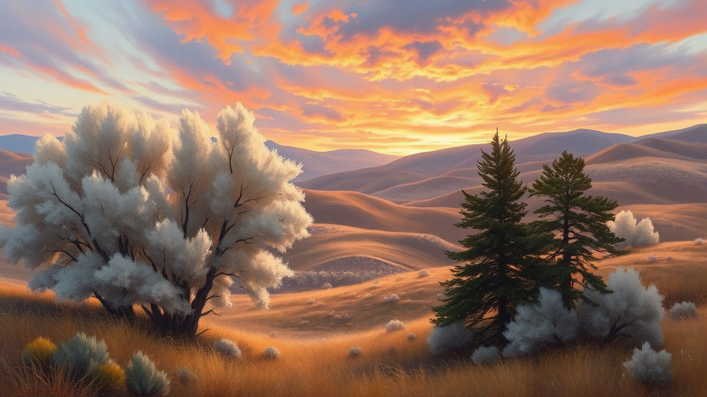 Dreamlike Landscape Painting in Hudson River School Style