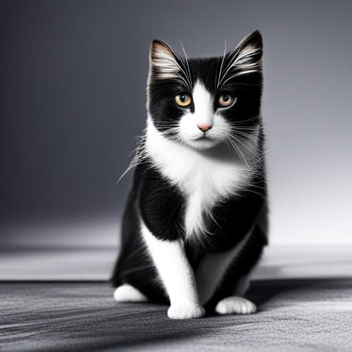 Kitten in Business Suit Hyperrealistic Concept Art