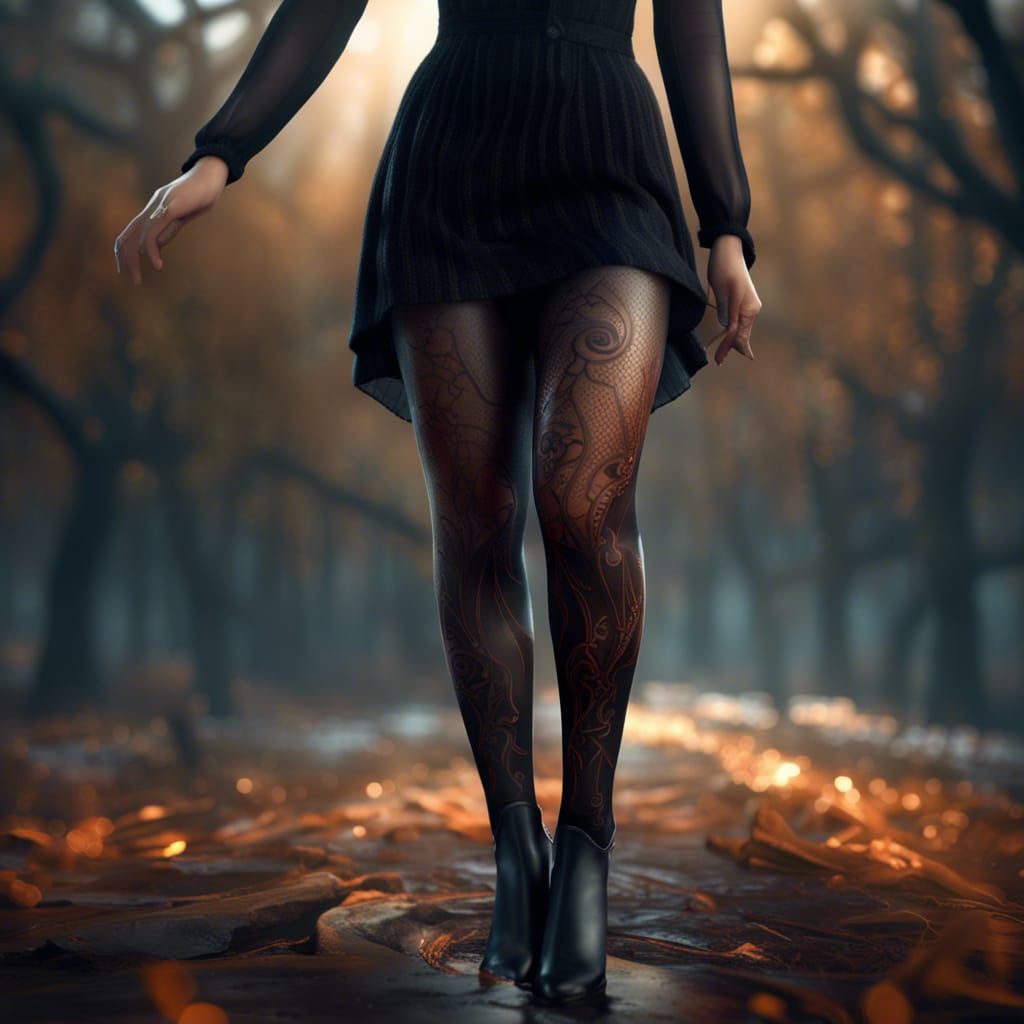 Woman's Legs in Sheer Tights: Fantasy Concept Art