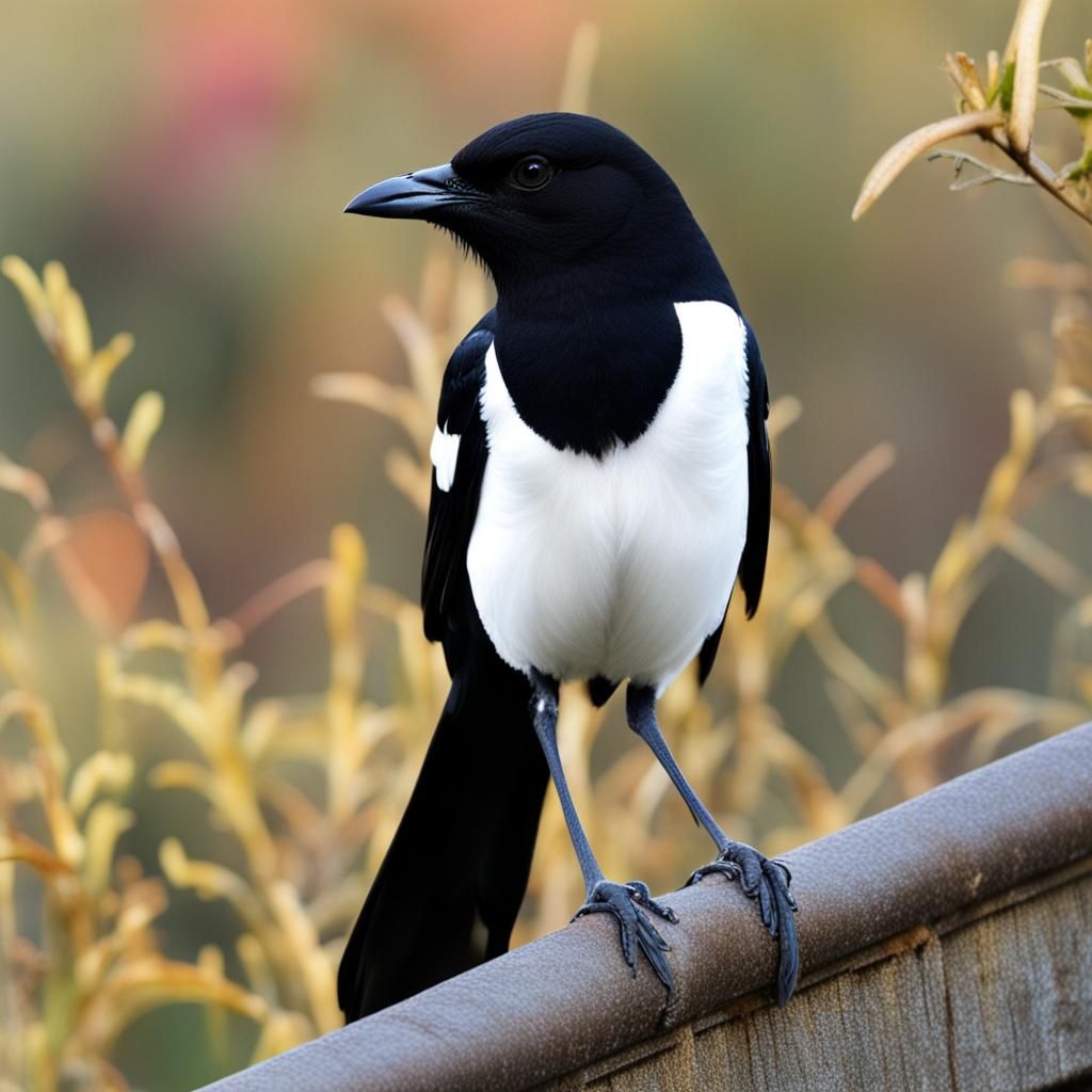 Minimalist AI Image of a Magpie
