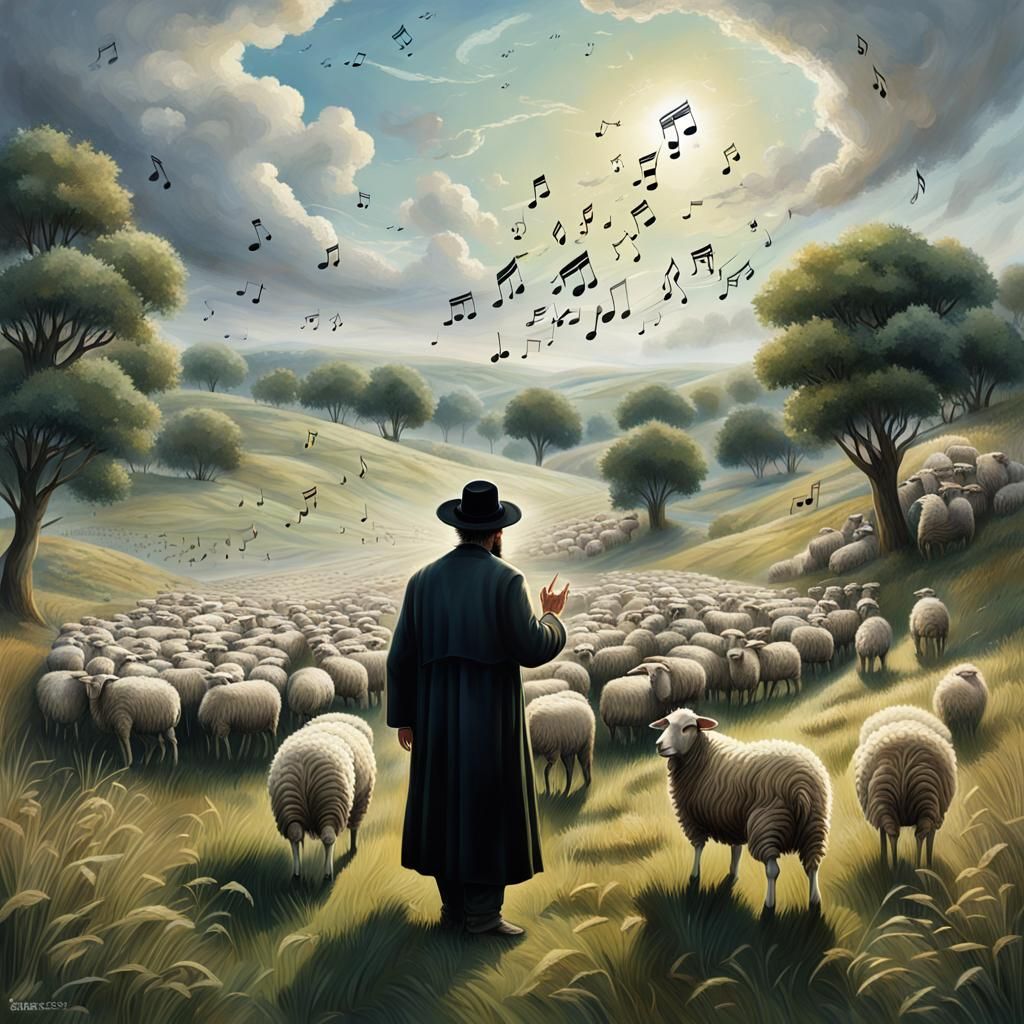Musical Prayer: A Shepherd's Tune in Hyperrealism