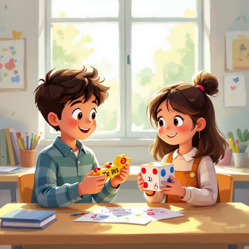 Children Learning Math with Tens Rods and Units Cubes