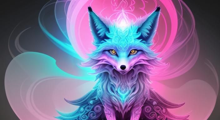 Glowing Pink Spectral Fox with Arcane Magic