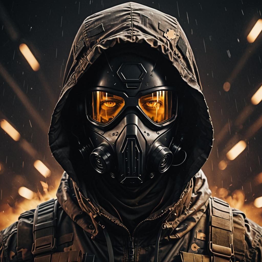 Futuristic Hooded Soldier Portrait in 3D