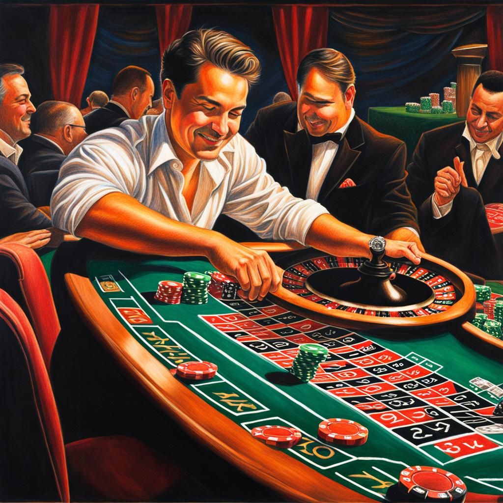 Roulette Winner in Color Pencil Drawing Style