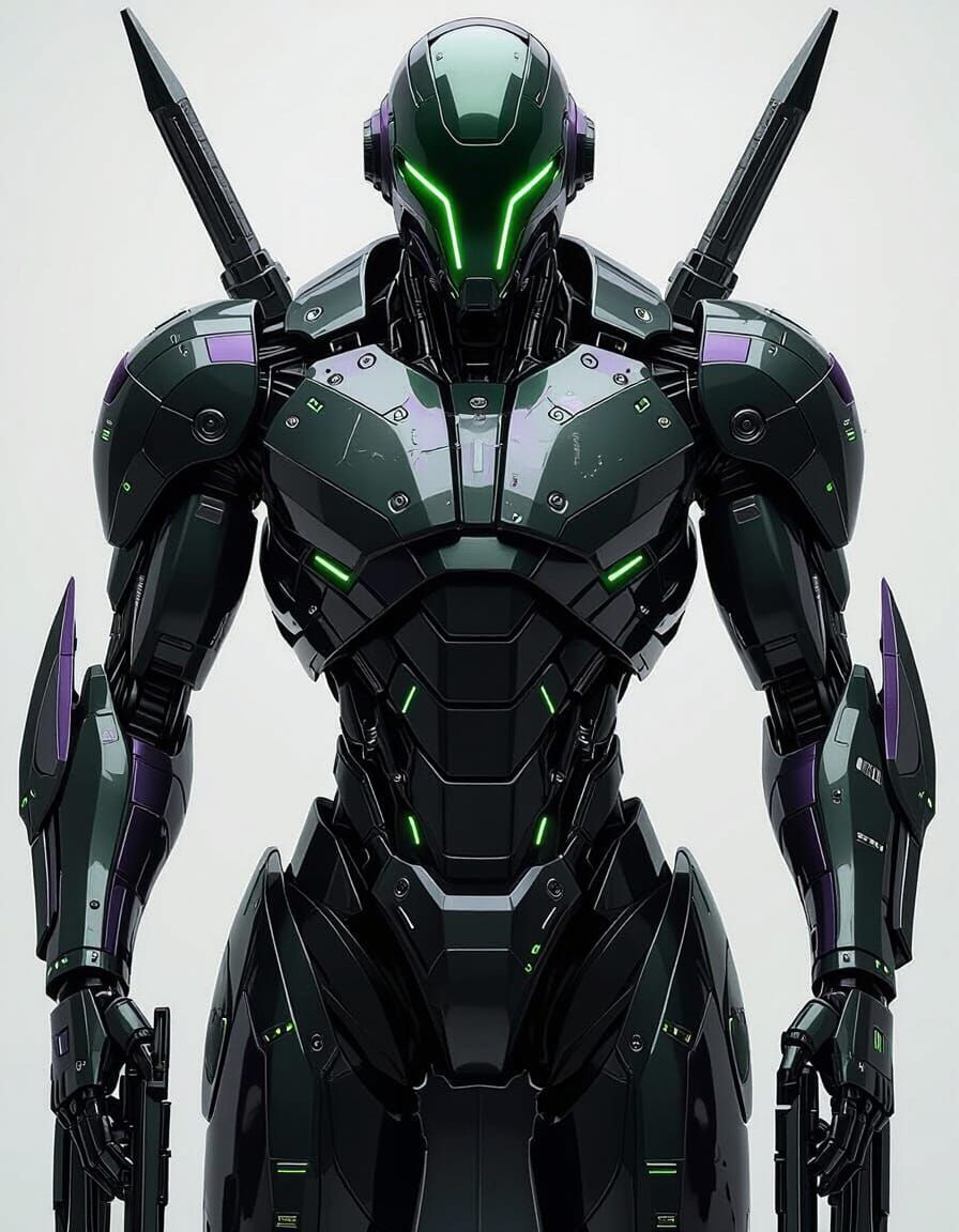 Futuristic Robot Warrior Inspired by Syd Mead