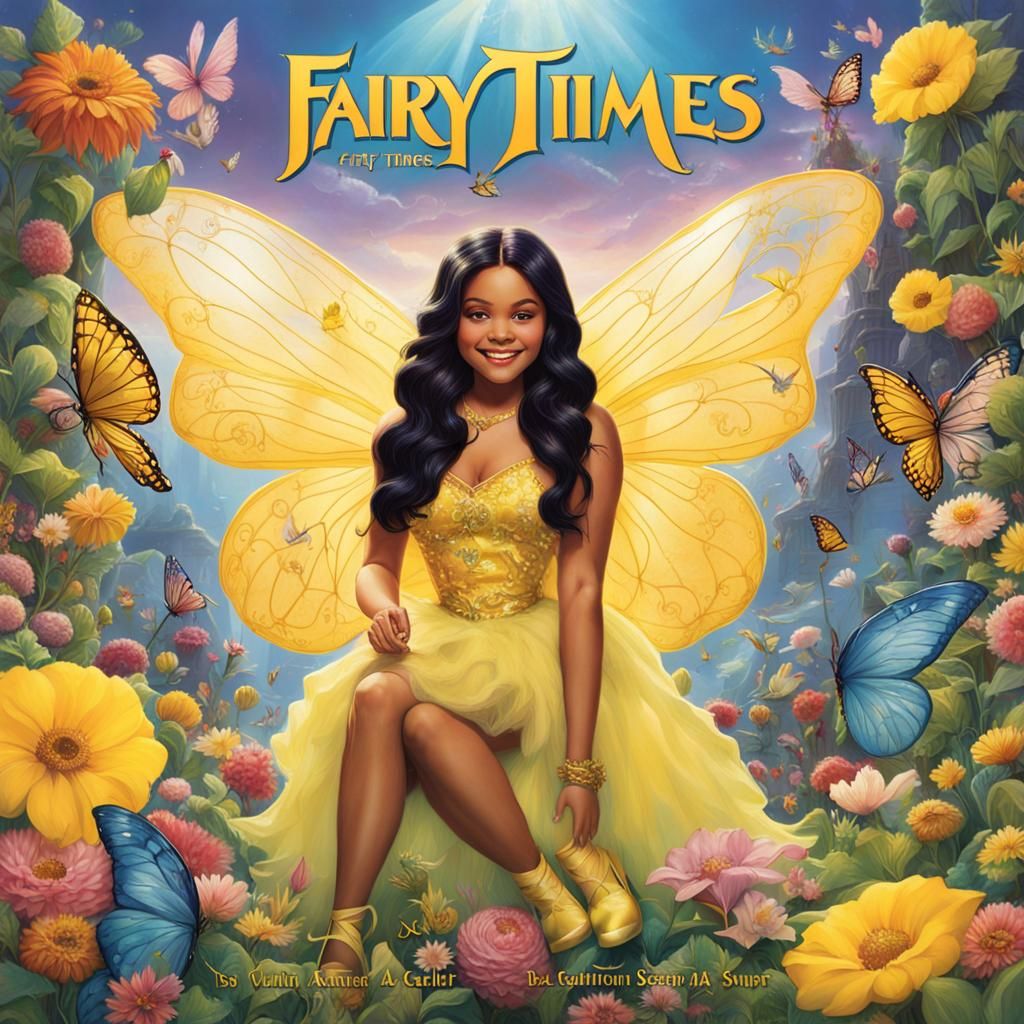 Fairy on Flower Magazine Cover in Digital Painting Style