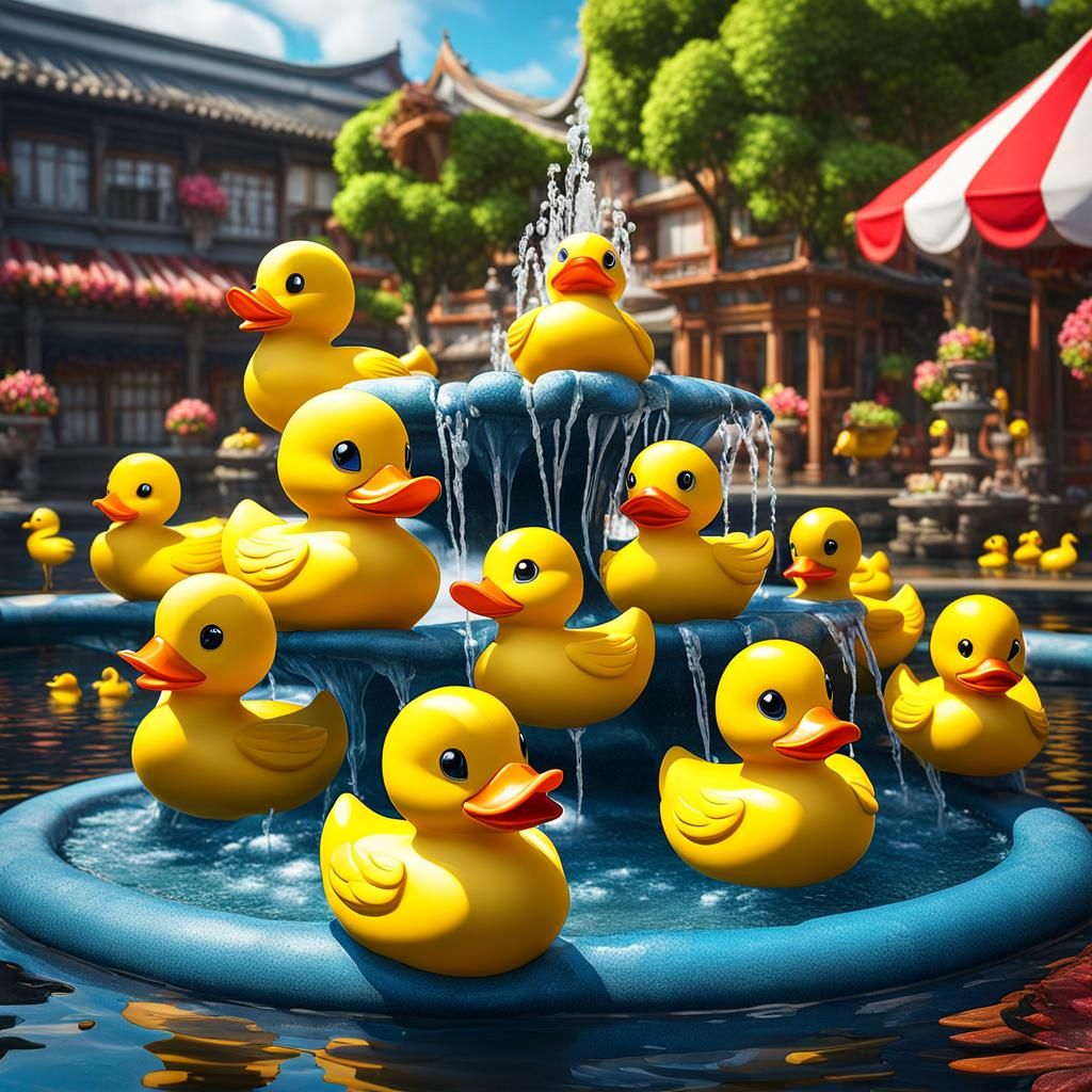 Rubber Duck Fountain2⛲️🐥