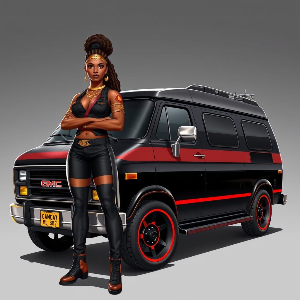 80s Action Heroess in Metallic Gray GMC Vandura