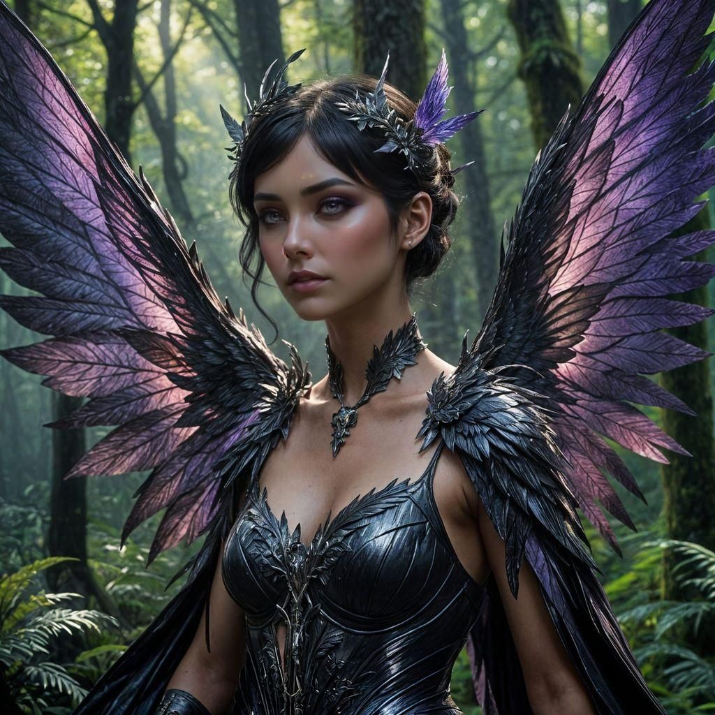 Dark Fairy Portrait in High Fantasy Style