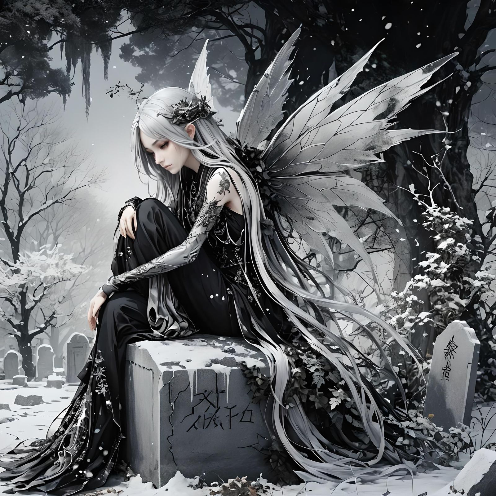 Winter Fairy in Digital Anime Style