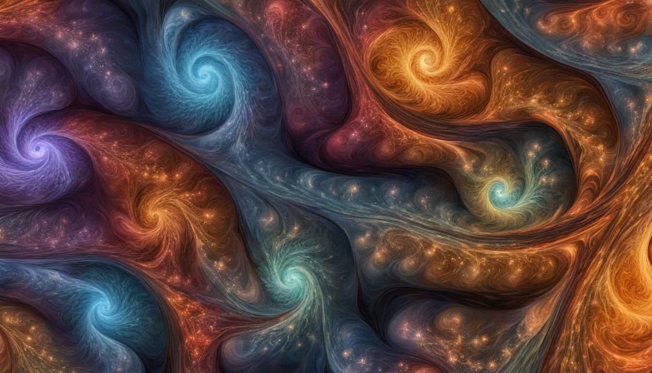 Iridescent Fractal Stars in Abstract Expressionism