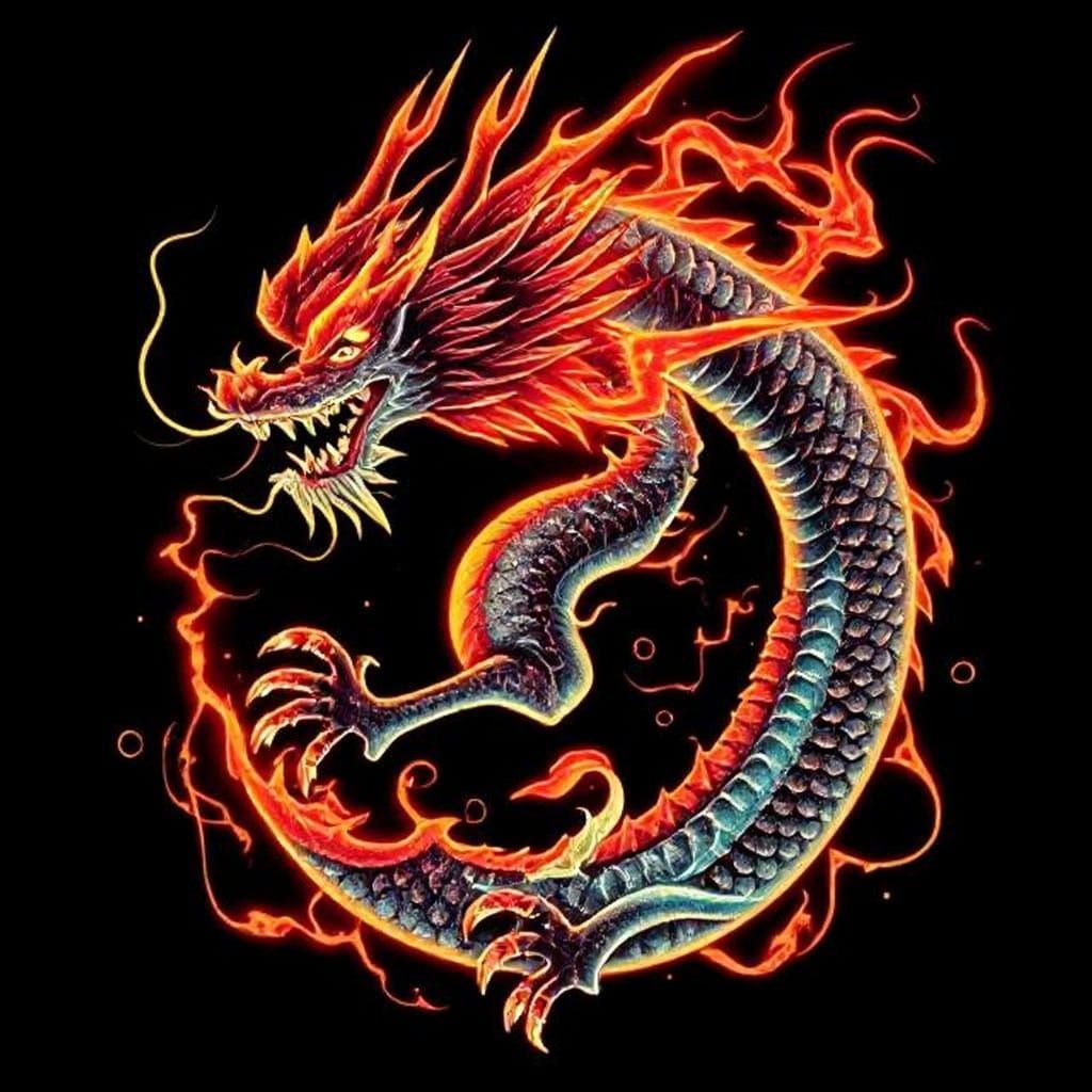 Dragon Flash Tattoo Art Design