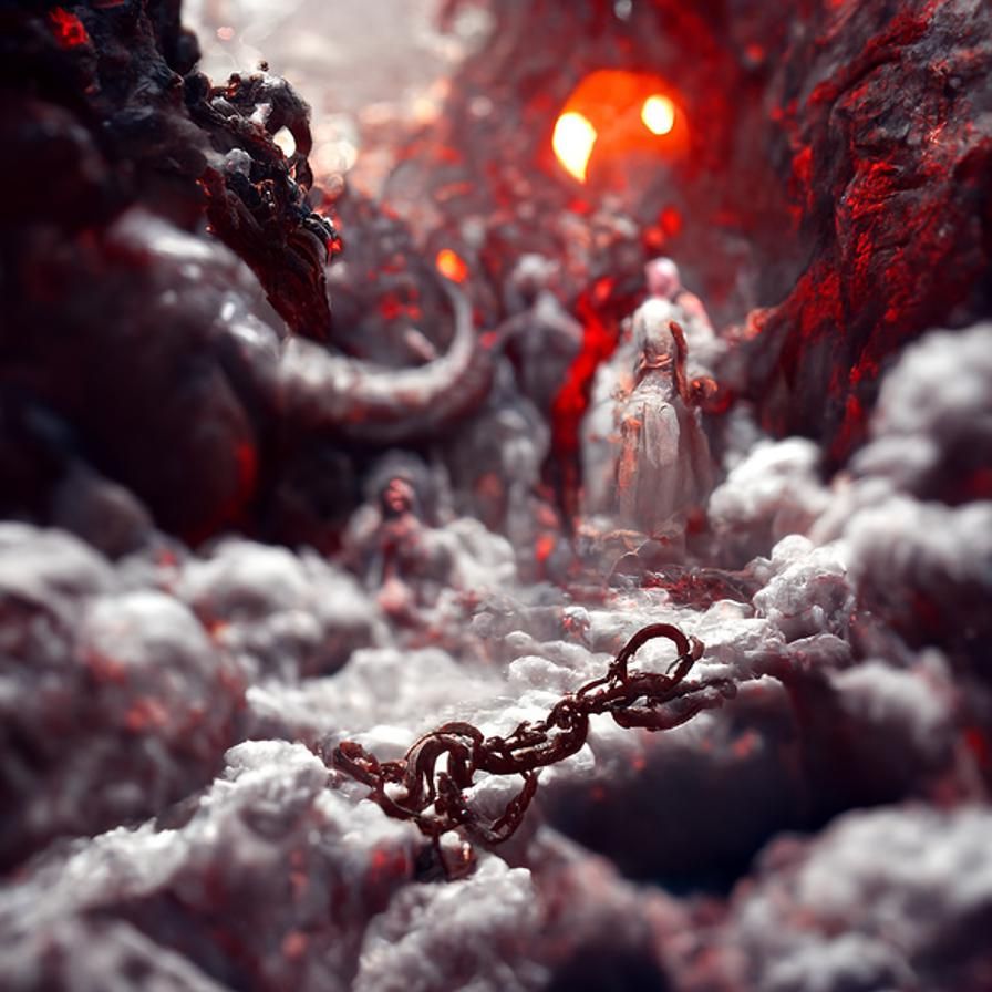 Hyperrealistic Chain Connecting Heaven and Hell