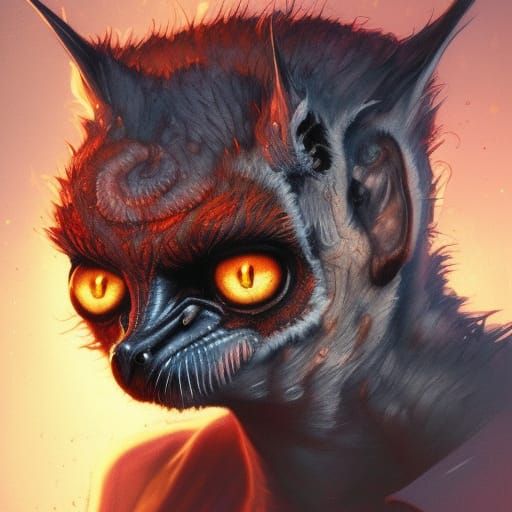 Eldritch Lemur Portrait in Digital Art Style