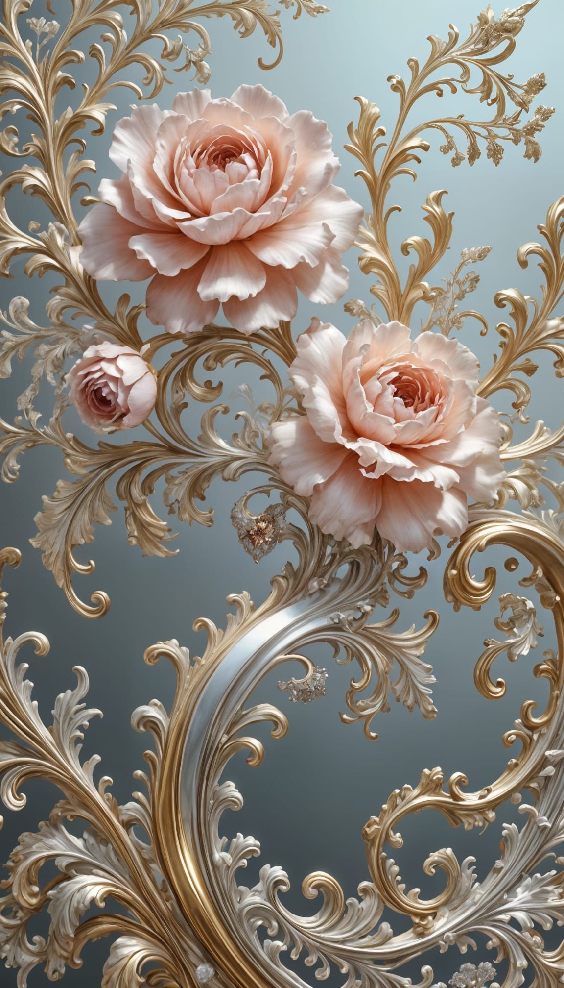 Sparkling Rococo Elegance in Hyperrealism