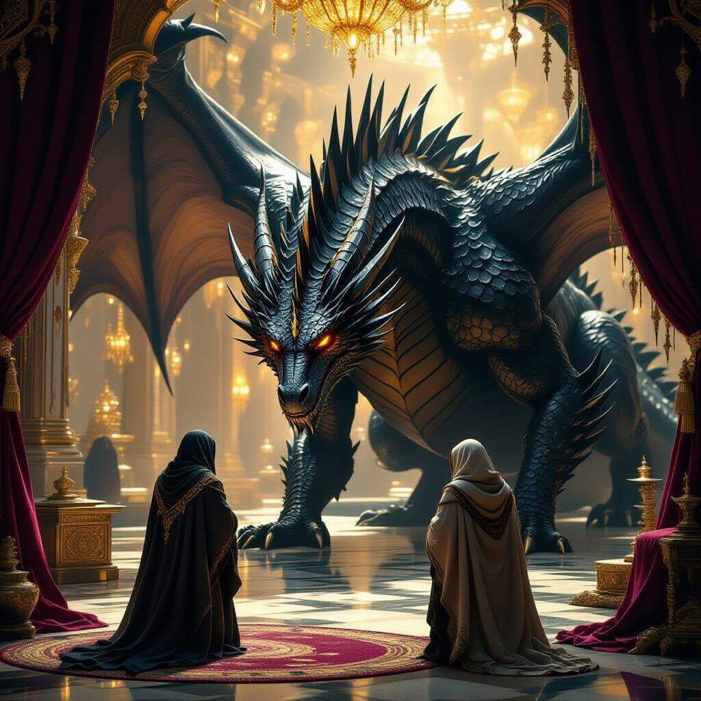 Majestic Black Dragon Receives Homage
