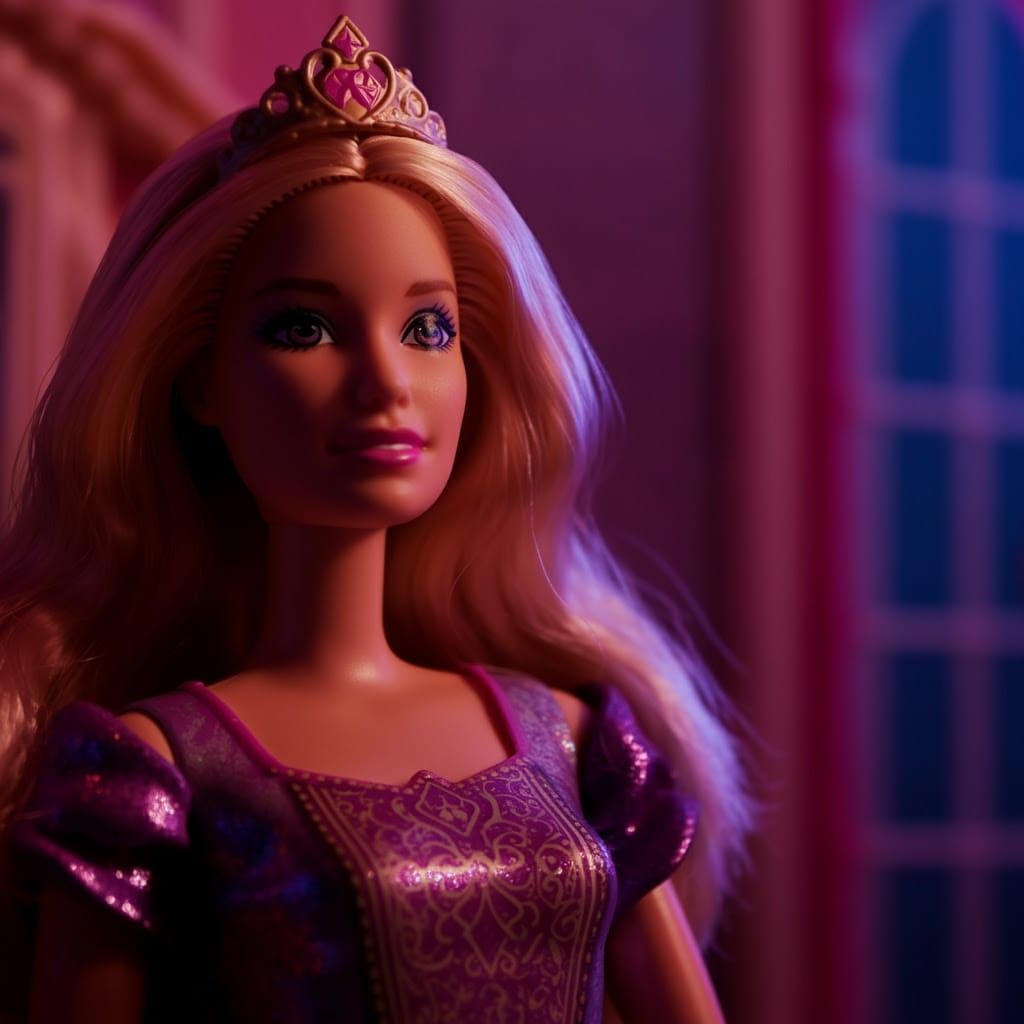 Barbie in a Dreamhouse Cinema Setting