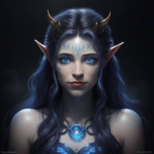 Ethereal Troll Portrait with Glowing Eyes