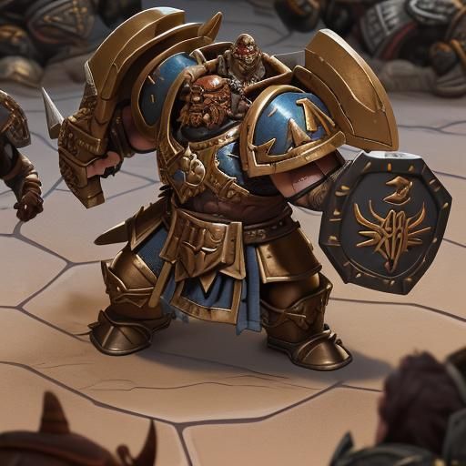 Dwarven Warrior vs Chaos Monster in Warhammer RPG