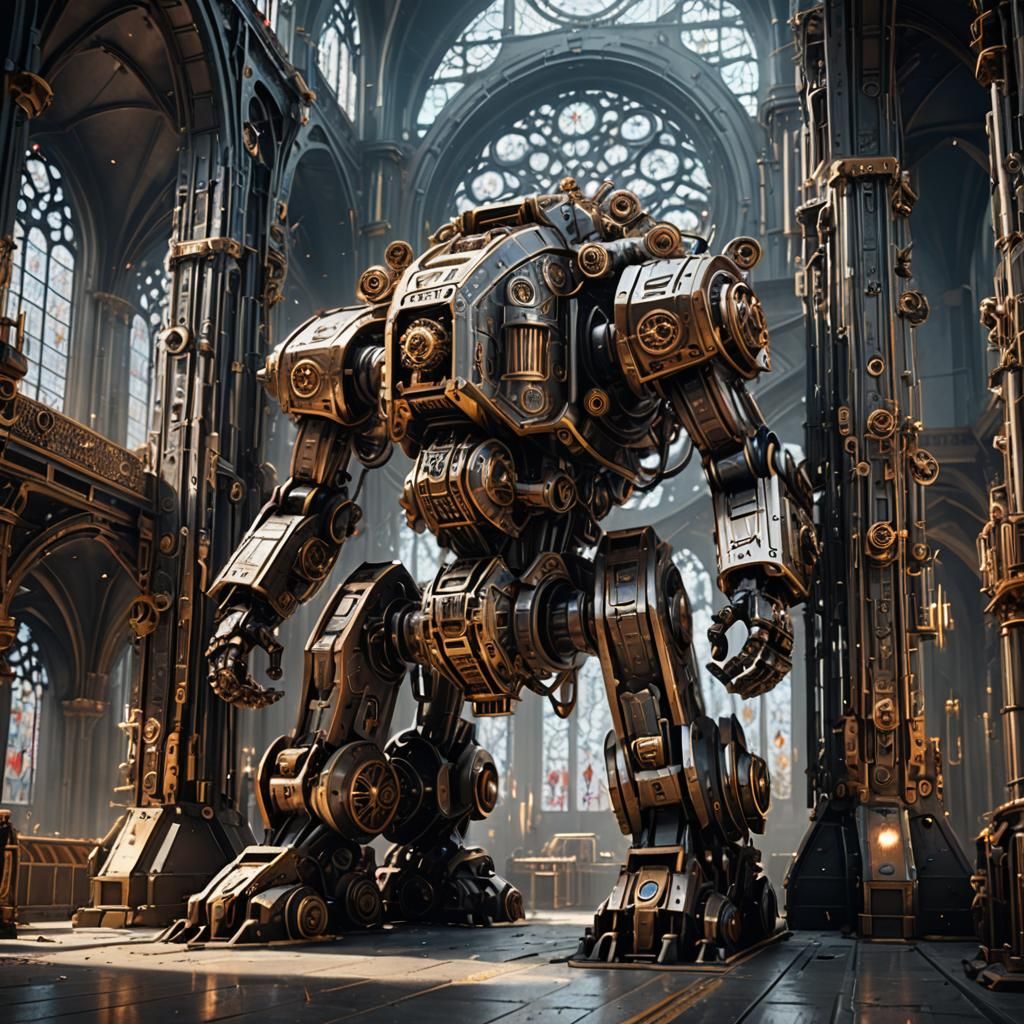 Epic Adeptus Mechanicus Cathedral in Sci-Fi Style