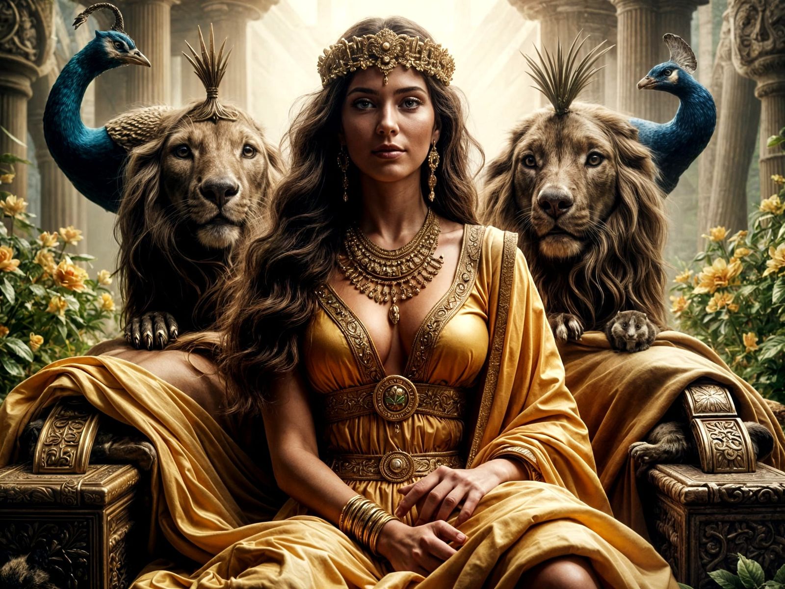 Hera, Greek Goddess, in Hyperrealistic Portrait